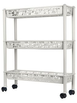 Этажерка PR_Keeplex Light на колесиках 3-х секцион. длинная белое облако