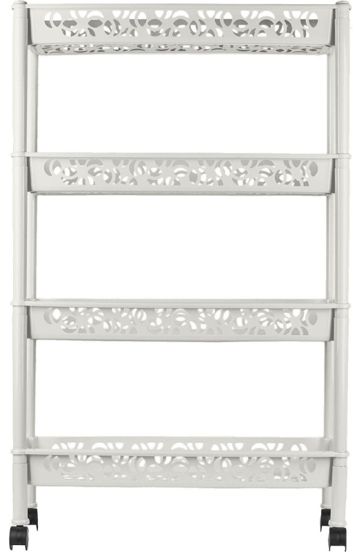 Этажерка PR_Keeplex Light на колесиках 4х секцион. длинная белое облако