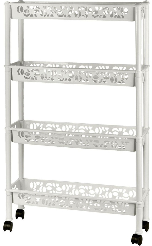 Этажерка PR_Keeplex Light на колесиках 4х секцион. длинная белое облако