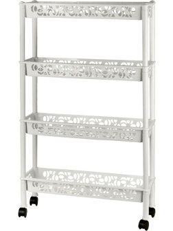 Этажерка PR_Keeplex Light на колесиках 4х секцион. длинная белое облако