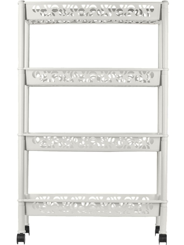 Этажерка PR_Keeplex Light на колесиках 4х секцион. длинная белое облако