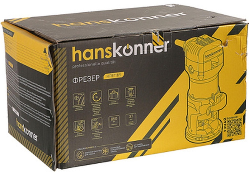 Фрезер Hanskonner, 850Вт, цанга 6-8мм, 10000-30000об/мин, 3 базы HRE1185
