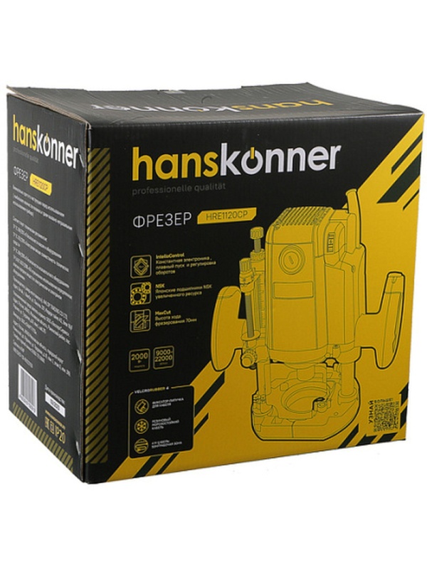 Фрезер Hanskonner, 2000Вт, цанга 8-12мм, 9000-22000об/мин HRE1120CP