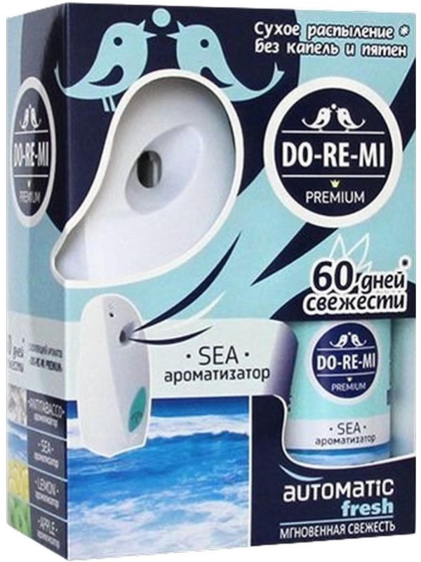 Освежитель воздуха автоматический До-ре-ми Премиум +смен.бал Дых моря 250мл