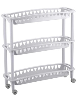 Этажерка BP_ узкая ДЖУЛИЯ 3 полки 590Х180Х610мм светло-серый