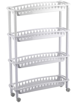 Этажерка BP_ узкая ДЖУЛИЯ 4 полки 590Х180Х730мм светло-серый