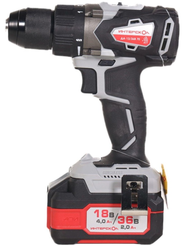 Дрель-шуруповерт ДА-13/36В 70  бесщеточная акк.(кейс,2акк.2,0Ач, ЗУ)