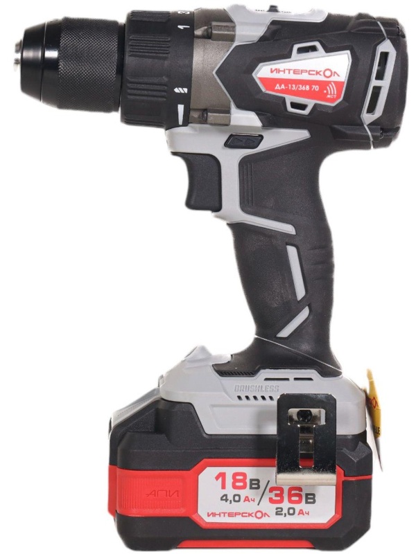Дрель-шуруповерт ДА-13/36В 70  бесщеточная акк.(кейс,2акк.2,0Ач, ЗУ)