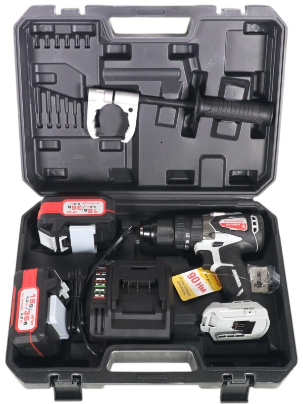 Дрель-шуруповерт ДАУ-13/36В 90 бесщеточная ударн.акк.кейс, 2 акк.2,0Ач, ЗУ