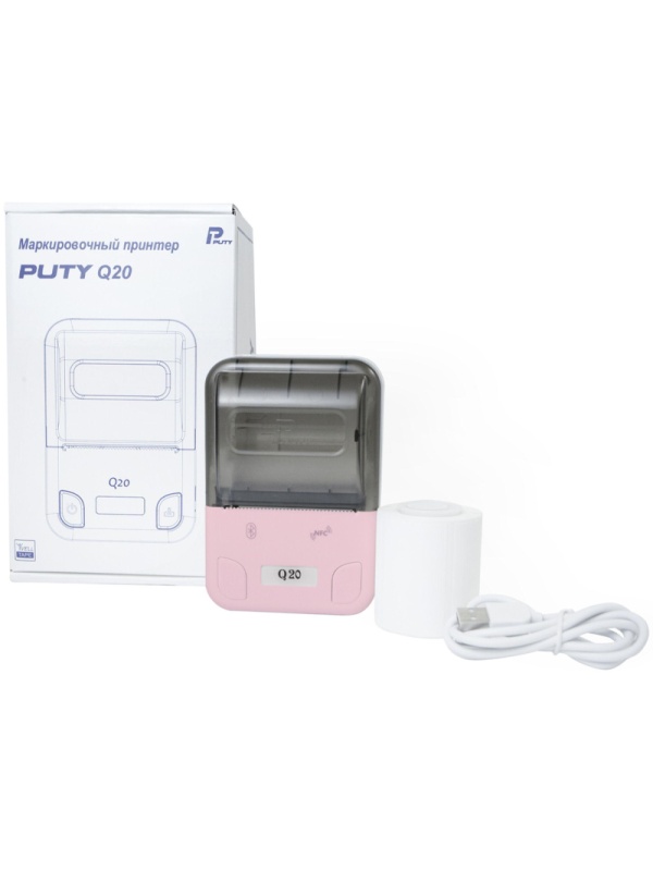 Этикет-принтер Puty Q20 переносной, розовый (Q20 pink)