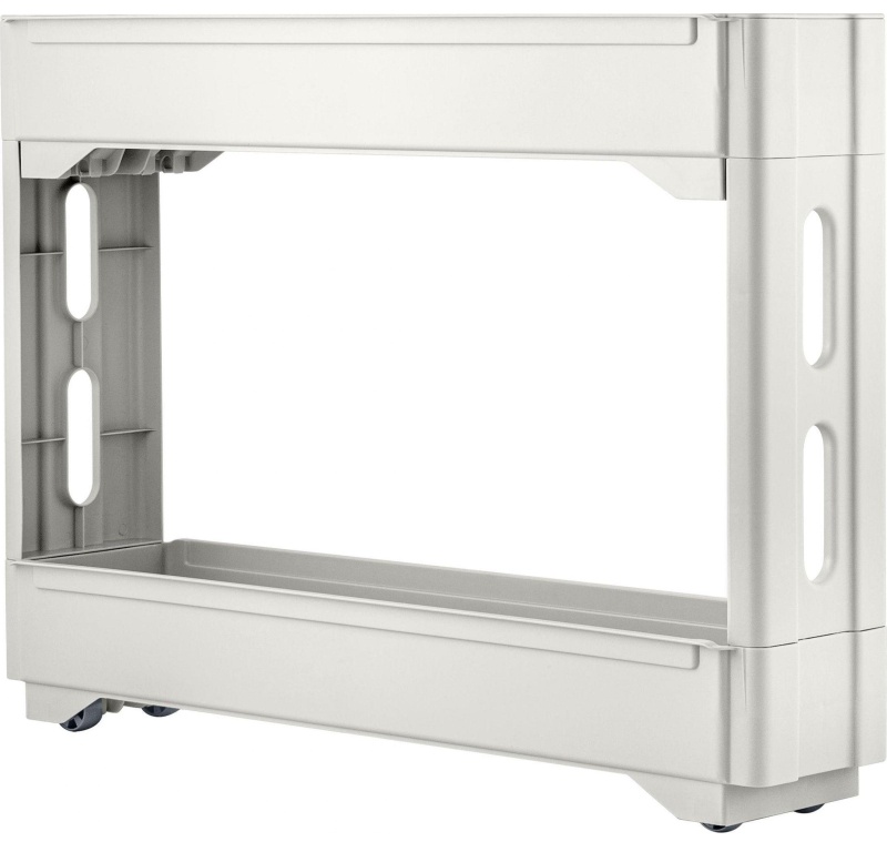 Этажерка PR_Keeplex Regular на колесиках 2х секцион. узкая белое облако