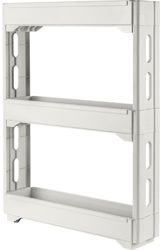 Этажерка PR_Keeplex Regular на колесиках 3х секцион. узкая белое облако