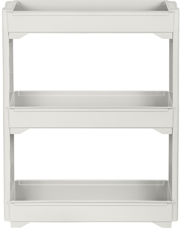 Этажерка PR_Keeplex Regular на колесиках 3х секцион. узкая белое облако
