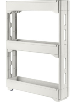 Этажерка PR_Keeplex Regular на колесиках 3х секцион. узкая белое облако