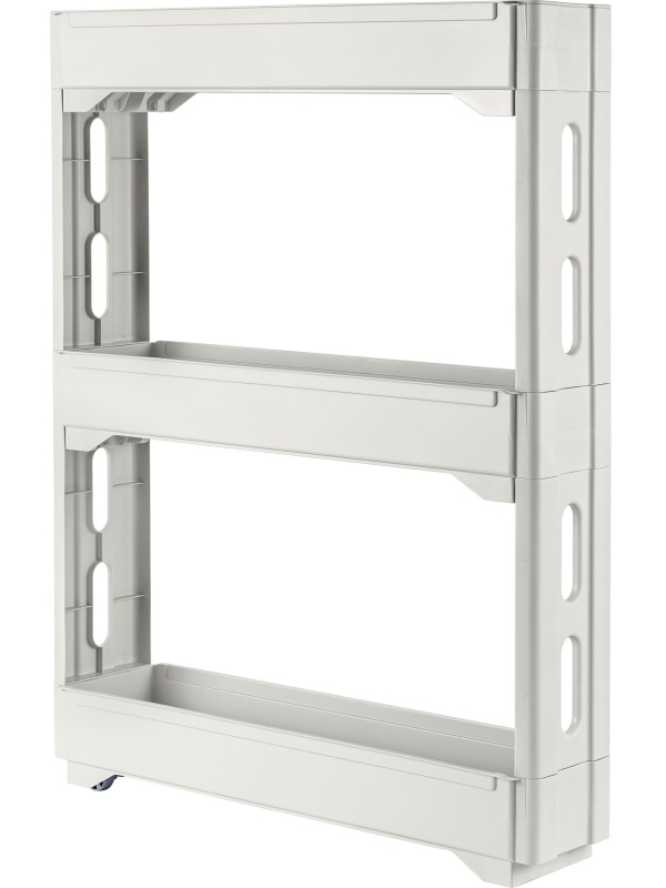 Этажерка PR_Keeplex Regular на колесиках 3х секцион. узкая белое облако