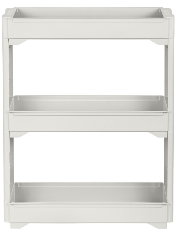 Этажерка PR_Keeplex Regular на колесиках 3х секцион. узкая белое облако