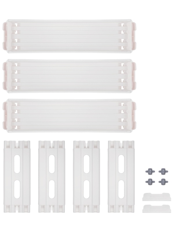 Этажерка PR_Keeplex Regular на колесиках 3х секцион. узкая белое облако