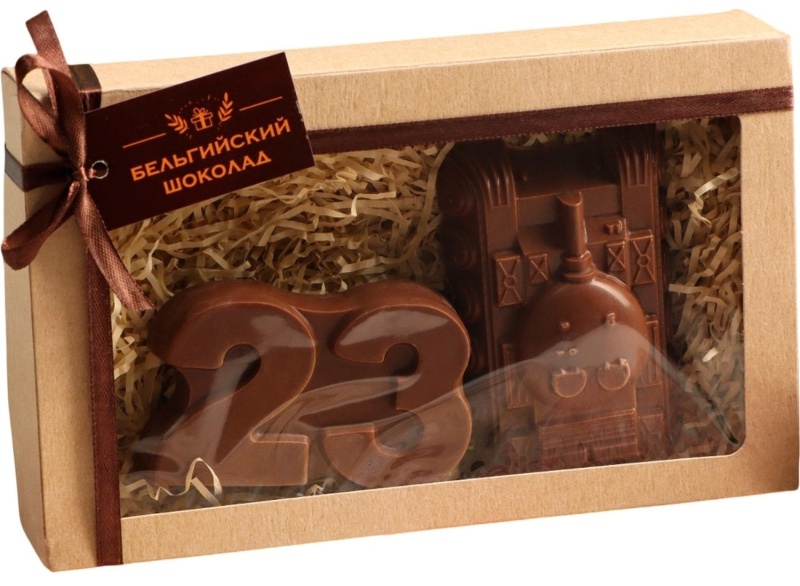 Набор подарочный Бельгийский шоколад, 2в1 '23февраля+Танк', 160г, 5864619