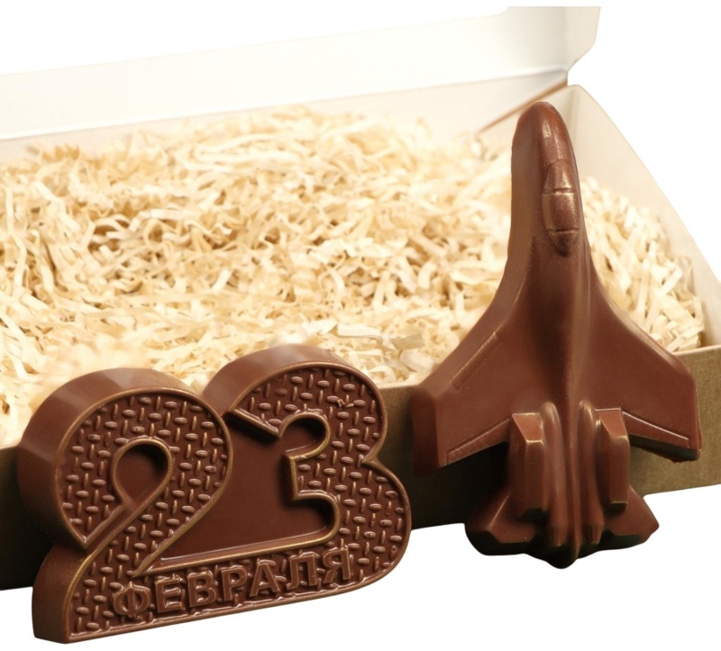 Набор подарочный Бельгийский шоколад,2в1 '23февраля 2+Самолет' 160г,7459908