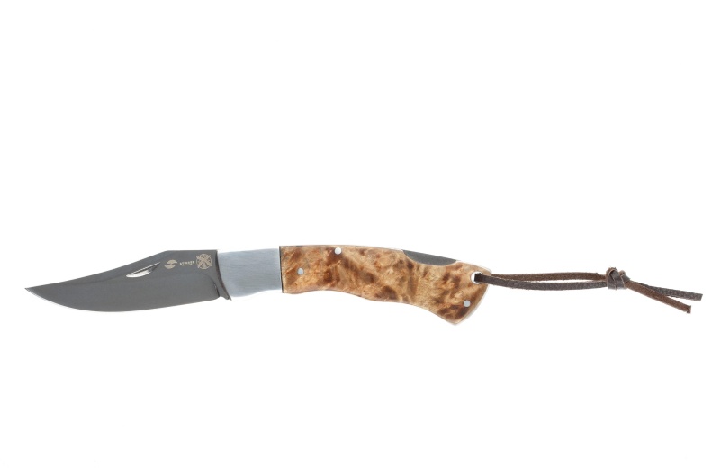 Нож складной Stinger,92мм,(серебр.),сталь/дерево (серебристо-корич.),FK-726