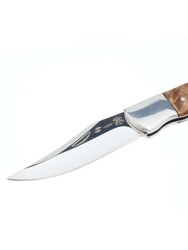 Нож складной Stinger,92мм,(серебр.),сталь/дерево (серебристо-корич.),FK-726