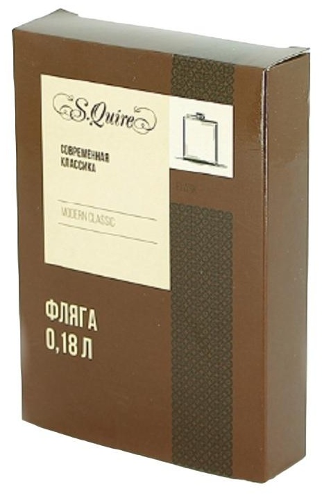 Фляга S.Quire 0,18 л, сталь+искусственная кожа, черная,TB06-3412-30