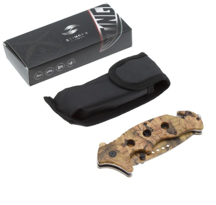 Нож складной Stinger, 95 мм, (песоч камуфляж),рукоять: алюм(песоч камуфляж)