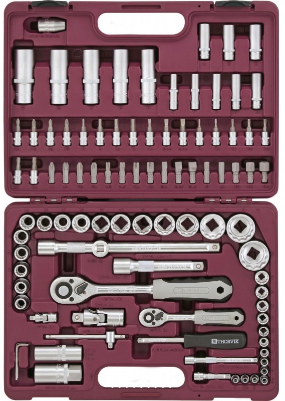 Набор инструмента 1/4,1/2DR с головк. торц.12-гранн.,94 предм. TS094/12