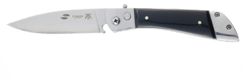 Нож складной Stinger,90мм (серебристый),рукоять:сталь,смола (черн), FB1316