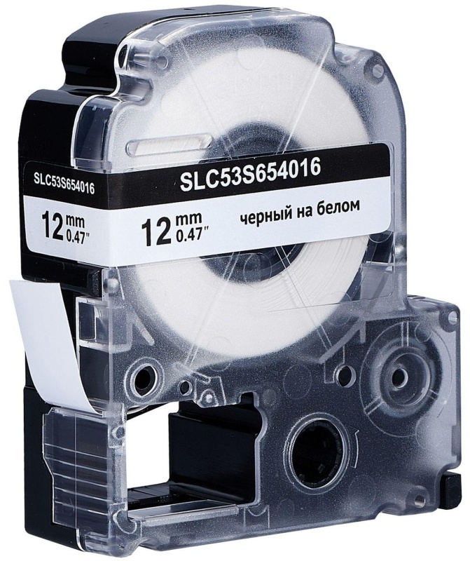 Картридж S'OK C53S654016 (LK4WBW) цв.лент:бел.шрифт черн.12мм/8м повыш.клей