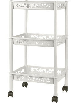 Этажерка PR_Keeplex Light на колесиках 3-х секцион, малая белое облако