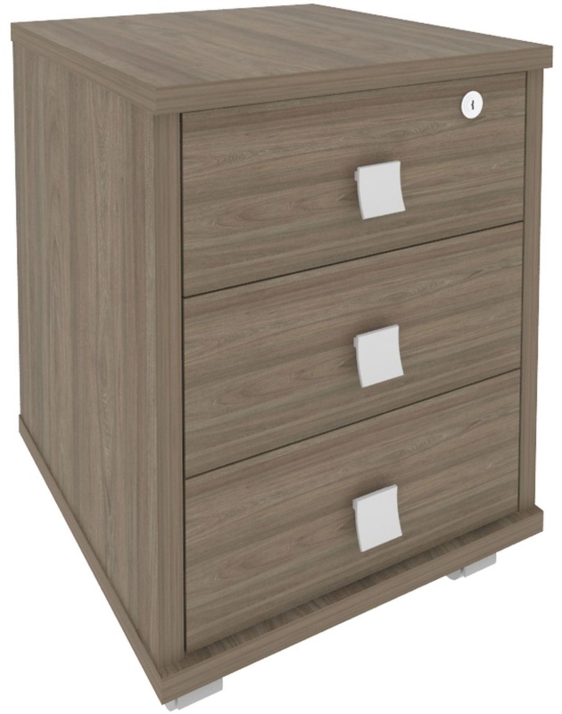 Тумба подкатная Style 3 ящика с замком Л.ТМ-3Y 420x450x563 Вяз Благородный