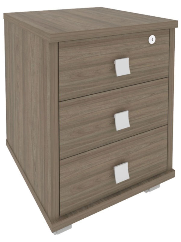 Тумба подкатная Style 3 ящика с замком Л.ТМ-3Y 420x450x563 Вяз Благородный