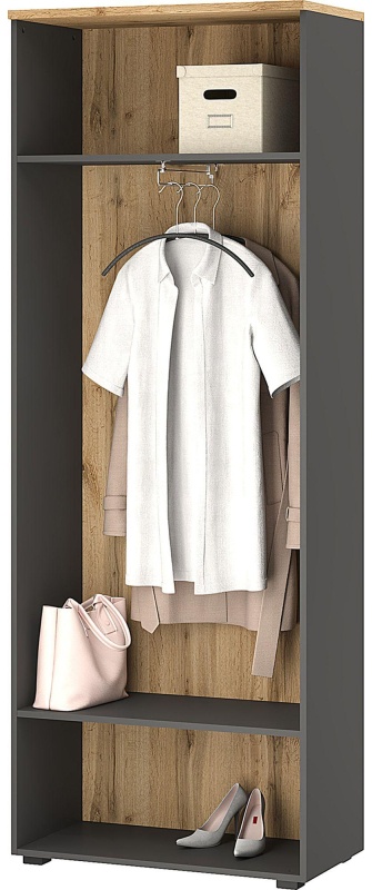 Гардероб узкий К-Loft 241H010 выс.2106 дуб натур./графит