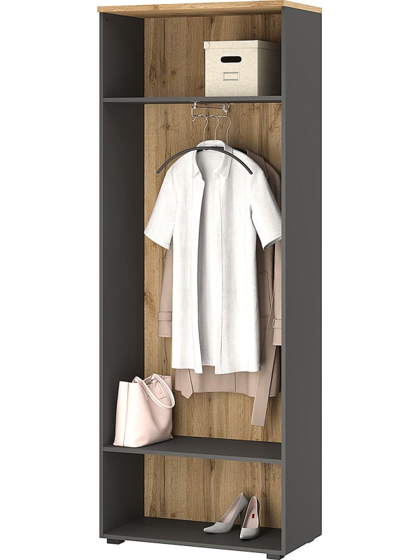 Гардероб узкий К-Loft 241H010 выс.2106 дуб натур./графит