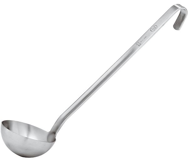 Половник;сталь нерж.;0,5л;D=12,H=5,L=31см;металлич.