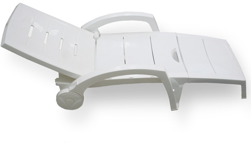 Товары для отдыха SPG_шезлонг складной на колесах, белый