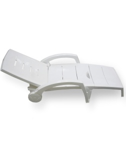 Товары для отдыха SPG_шезлонг складной на колесах, белый