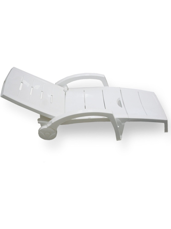 Товары для отдыха SPG_шезлонг складной на колесах, белый