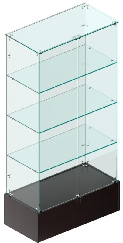 Витрина W_ Истра 9 закрытая, задн.стенка стекло 900х450х1800 венге
