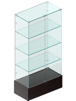 Витрина W_ Истра 9 закрытая, задн.стенка стекло 900х450х1800 венге