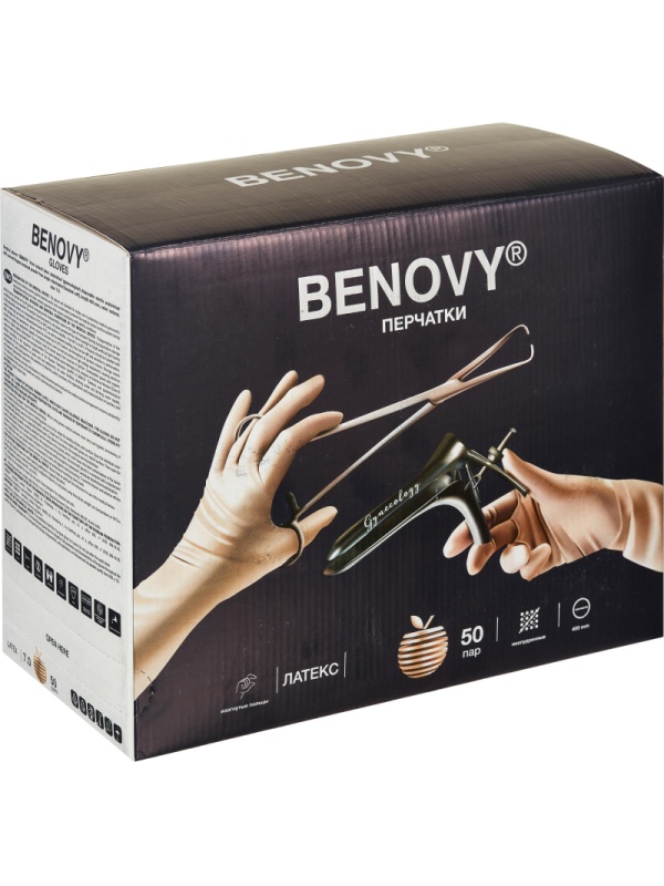 Мед.хирург. перчатки латекс.,стер. н/о. гинекологические, р-6,5 50 пар/уп