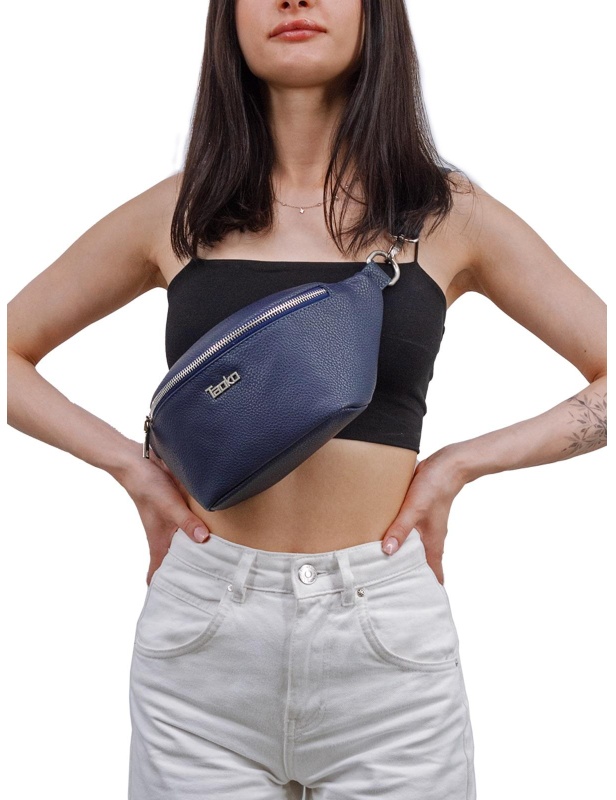 Сумка поясная Таоко Таниши, искусст.кожа, 32х15х6см, синий, 703-4332-7