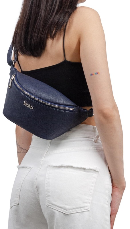 Сумка поясная Таоко Таниши, искусст.кожа, 32х15х6см, синий, 703-4332-7