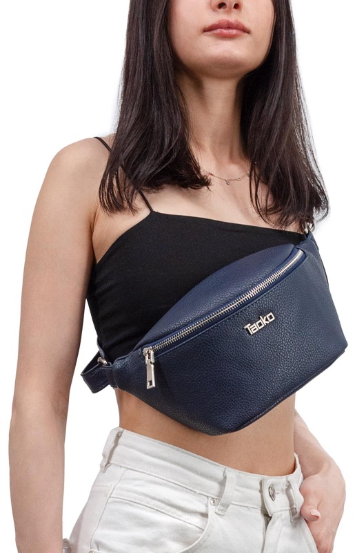 Сумка поясная Таоко Таниши, искусст.кожа, 32х15х6см, синий, 703-4332-7