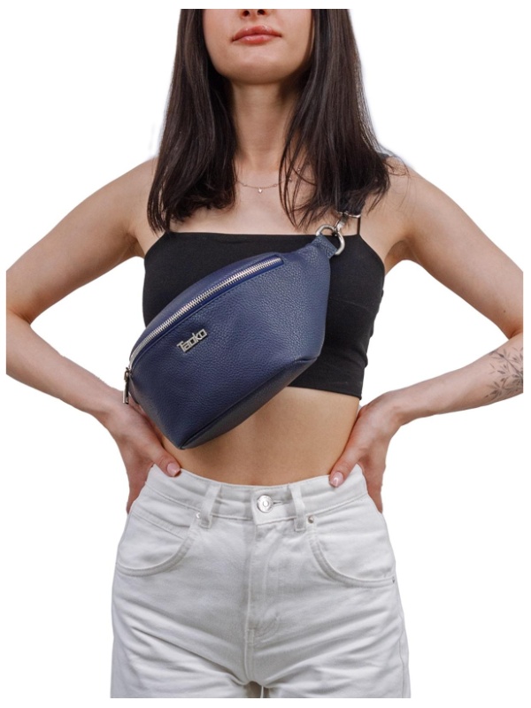 Сумка поясная Таоко Таниши, искусст.кожа, 32х15х6см, синий, 703-4332-7