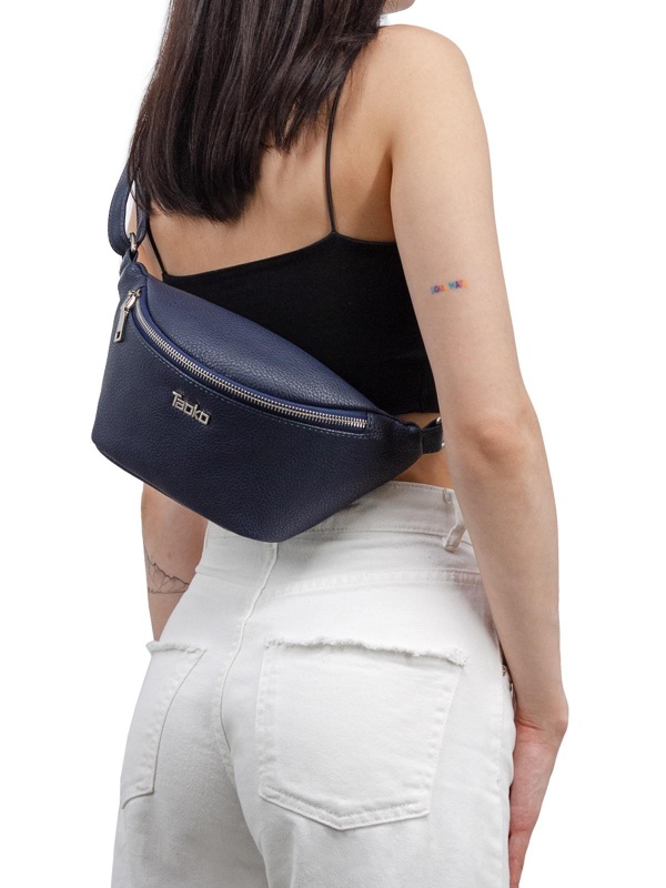 Сумка поясная Таоко Таниши, искусст.кожа, 32х15х6см, синий, 703-4332-7