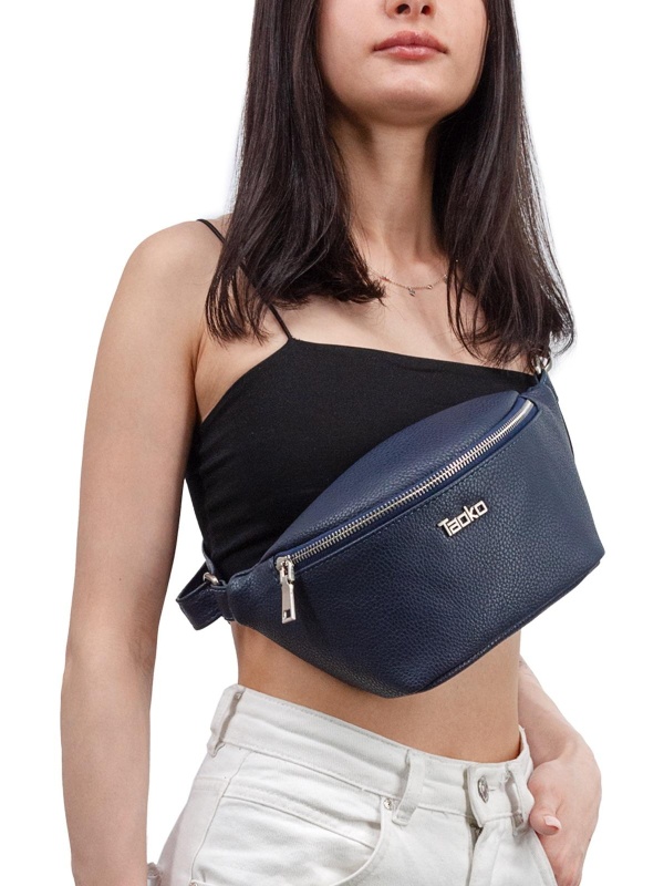 Сумка поясная Таоко Таниши, искусст.кожа, 32х15х6см, синий, 703-4332-7
