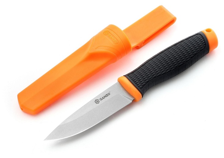 Нож Ganzo G806 черный c оранжевым, G806-OR