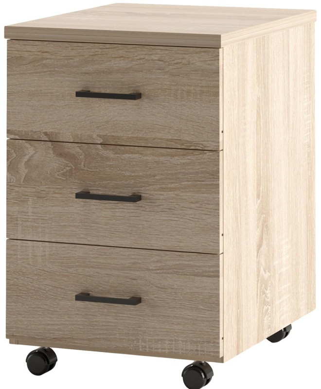 Тумба IN Volpi Ресепшн выкатная 05T081 406x501x606, руч-черн,3ящ, дуб альп